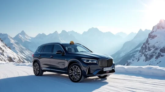 Transfert en taxi vers une station de ski alpine en Haute-Savoie avec vue sur les montagnes