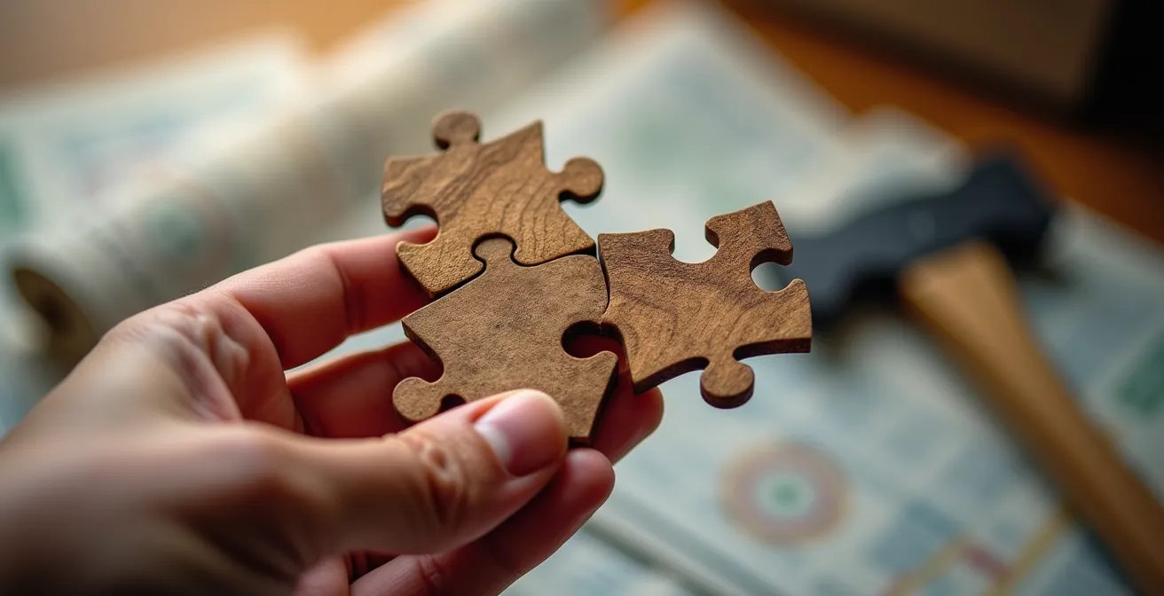 Main assemblant des pièces de puzzle représentant différents profils financiers